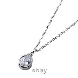 925 STERLING SILVER COLLAR NECKLACE With DROPPED MAN MADE DIAMOND