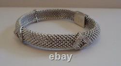 925 STERLING SILVER DIAGONAL SQUARE ITALIAN MADE BRACELET With 1.50 CT DIAMONDS