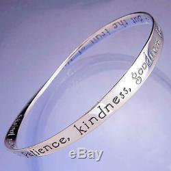 925 STERLING SILVER Fruit of the Spirit Mobius Bangle Bracelet Made in the USA