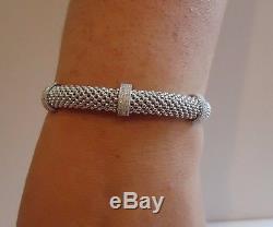 925 STERLING SILVER MICRO PAVE ITALIAN MADE BRACELET With 1.50 CT LAB DIAMONDS