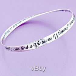 925 STERLING SILVER Proverbs 31 Mobius Bangle Bracelet Made in the USA