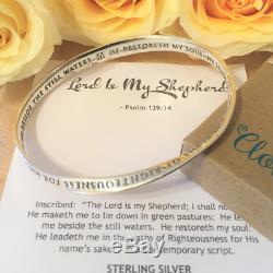 925 STERLING SILVER Psalm 23 Mobius Bangle Bracelet Made in the USA