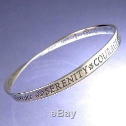 925 STERLING SILVER Serenity Prayer Mobius Bangle Bracelet Made in the USA