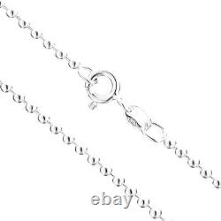 925 Silver 1.2mm Ball Chain Italian Made Sterling Necklace Lot Size 1-10, 16-30