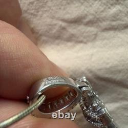 925 Silver Crown Cross Pendant With Mossanite Made In Italy 925 Chain $575