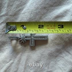 925 Silver Crown Cross Pendant With Mossanite Made In Italy 925 Chain $575