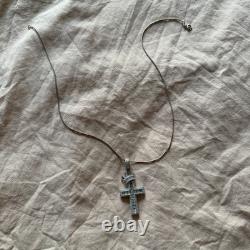 925 Silver Crown Cross Pendant With Mossanite Made In Italy 925 Chain $575