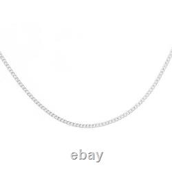 925 Silver Curb Chain 2.1mm Italian Made Sterling Necklace Wholesale Lot, 16-30