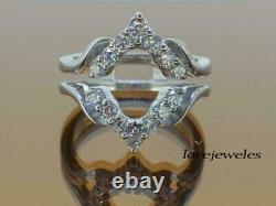 925 Silver Engagement Ring Enhancer Guard Wrap 1.10CT Round Lab Created Diamond
