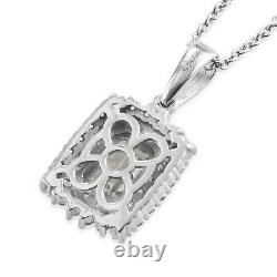 925 Silver Made with Swarovski Zirconia Necklace Pendant Gift Size 20 Ct 3.2