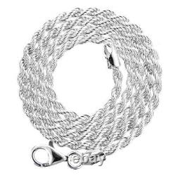 925 Silver Rope Chain 1.4mm Italian Made Sterling Necklace Wholesale Lot, 16-30
