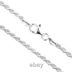 925 Silver Rope Chain 2.5mm Italian Made Sterling Necklace Wholesale Lot, 16-30