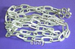 925 Solid Sterling Silver Custom-made Textured 26g Men's Necklace. Real Silver