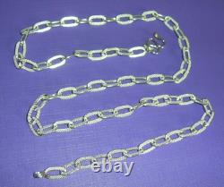 925 Solid Sterling Silver Custom-made Textured 26g Men's Necklace. Real Silver