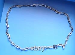 925 Solid Sterling Silver Custom-made Textured 26g Men's Necklace. Real Silver