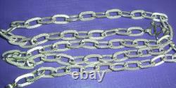 925 Solid Sterling Silver Custom-made Textured 26g Men's Necklace. Real Silver