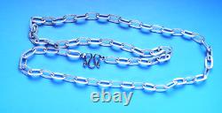 925 Solid Sterling Silver Custom-made Textured 26g Men's Necklace. Real Silver