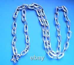 925 Solid Sterling Silver Custom-made Textured 26g Men's Necklace. Real Silver