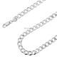 925 Solid Sterling Silver Flat Cuban Curb Chain Necklace 7mm Made In Italy