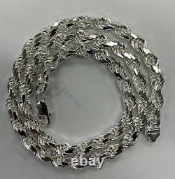 925 Solid Sterling Silver Handmade Rope Chain/Necklace Men's 7, 8 & 9mm 20-30