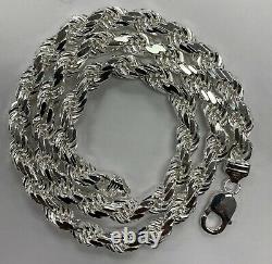 925 Solid Sterling Silver Handmade Rope Chain/Necklace Men's 7, 8 & 9mm 20-30