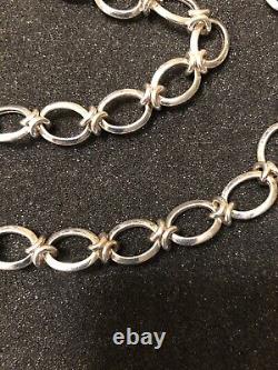 925 Sterling Oval X Necklace / Bracelet Set Made In Italy