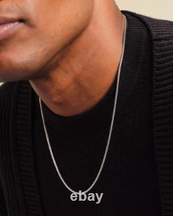 925 Sterling Silver 1.8mm Italian Round Box Chain Necklace Italian Made