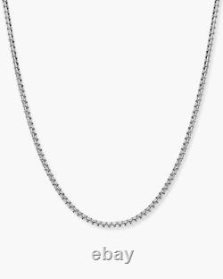 925 Sterling Silver 1.8mm Italian Round Box Chain Necklace Italian Made
