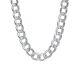 925 Sterling Silver 10.50mm Flat Diamond-Cut Cuban Curb Necklace Made In Italy