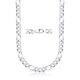 925 Sterling Silver 10.5MM Figaro Link Chain Necklace Made in Italy