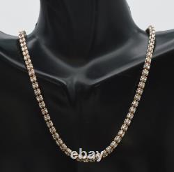 925 Sterling Silver 14k Rose Gold Rope Ice Chain Necklace Made In Italy 16''-24