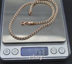 925 Sterling Silver 14k Rose Gold Rope Ice Chain Necklace Made In Italy 16''-24