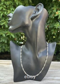 925 Sterling Silver 16 Twisted Chain Link Necklace Made in Italy