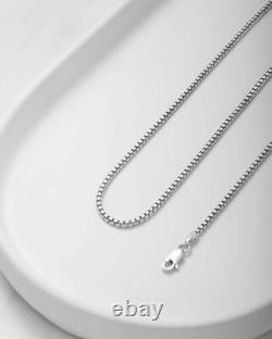 925 Sterling Silver 2.1mm Italian Round Box Chain Necklace Italian Made 925 Sterling Silver 2.1mm Italian Round Box Chain Necklace Italian Made