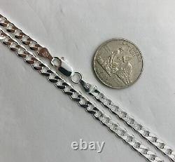 925 Sterling Silver 6mm Cuban Link Chain Necklace Men'sWomen's 16-36 made Italy