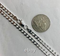 925 Sterling Silver 6mm Cuban Link Chain Necklace Men'sWomen's 16-36 made Italy
