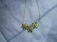 925 Sterling Silver & 7.41 ct. Peridot Flower Necklace 6Grams Made in Italy