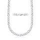 925 Sterling Silver 7MM Figaro Link Chain Necklace Made in Italy