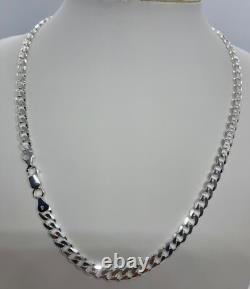 925 Sterling Silver 7mm Cuban Link Chain Necklace Men'sWomen's 16-36 made Italy