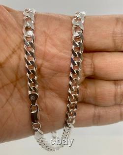 925 Sterling Silver 7mm Cuban Link Chain Necklace Men'sWomen's 16-36 made Italy