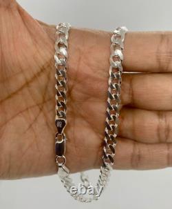 925 Sterling Silver 7mm Cuban Link Chain Necklace Men'sWomen's 16-36 made Italy