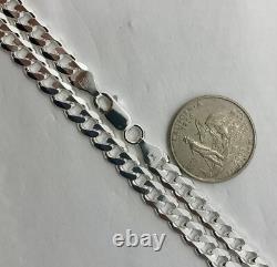 925 Sterling Silver 7mm Cuban Link Chain Necklace Men'sWomen's 16-36 made Italy