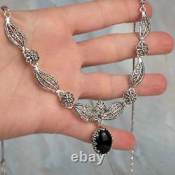 925 Sterling Silver Artisan Made Handcrafted Filigree Paisley Design Necklace