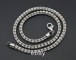 925 Sterling Silver Bead Ice Chain Necklace Made In Italy 5mm 16'' -24'