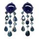 925 Sterling Silver Blue Sapphire Made in Thailand Earrings White Gold Plated