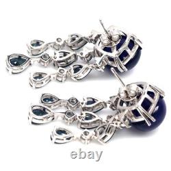925 Sterling Silver Blue Sapphire Made in Thailand Earrings White Gold Plated