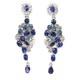 925 Sterling Silver Blue Sapphire & White Zircon Made in Thailand Earrings
