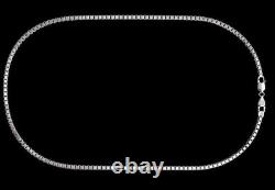 925 Sterling Silver Box Chain Necklace Made in Italy