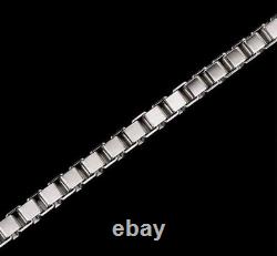925 Sterling Silver Box Chain Necklace Made in Italy