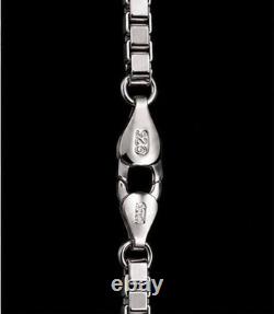 925 Sterling Silver Box Chain Necklace Made in Italy